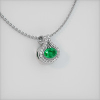 0.80 Ct. Emerald Pendant, 18K White Gold 2