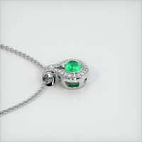0.80 Ct. Emerald Pendant, 18K White Gold 3