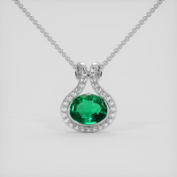 4.67 Ct. Emerald Pendant, 18K White Gold 1