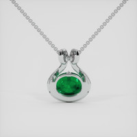 4.67 Ct. Emerald Pendant, 18K White Gold 4