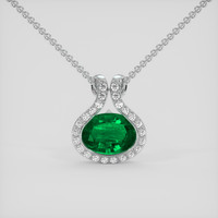 5.50 Ct. Emerald Pendant, 18K White Gold 1