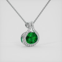 5.50 Ct. Emerald Pendant, 18K White Gold 2