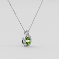 3.93 Ct. Green (Lime Green) Peridot Pendant, 18K White Gold 2