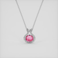 2.02 Ct. Padparadscha Sapphire Pendant, 18K White Gold 1