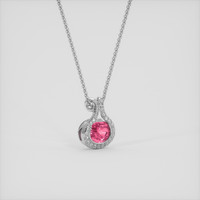 2.02 Ct. Padparadscha Sapphire Pendant, 18K White Gold 2