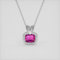 2.29 Ct. Pink Sapphire Pendant, 18K White Gold 1