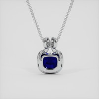 0.97 Ct. Blue Sapphire Pendant, 18K White Gold 4