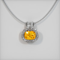 4.93 Ct. Sapphire Pendant, 18K White Gold 1