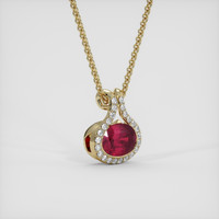 2.40 Ct. Pinkish Red Ruby Pendant, 14K Yellow Gold 2