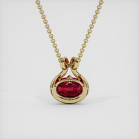 2.40 Ct. Pinkish Red Ruby Pendant, 14K Yellow Gold 4