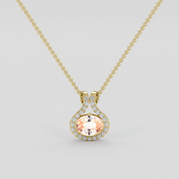 2.25 Ct. Padparadscha Sapphire Pendant, 14K Yellow Gold 1