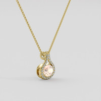 2.25 Ct. Padparadscha Sapphire Pendant, 14K Yellow Gold 2