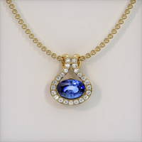 1.27 Ct. Blue Sapphire Pendant, 14K Yellow Gold 1