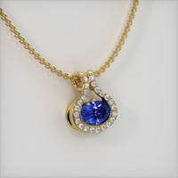 1.27 Ct. Blue Sapphire Pendant, 14K Yellow Gold 2
