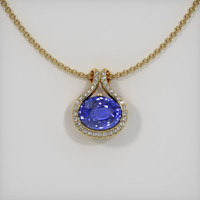 3.30 Ct. Sapphire Pendant, 18K Yellow Gold 1