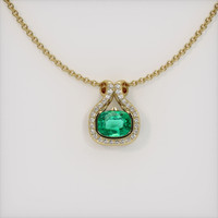 1.06 Ct. Emerald Pendant, 18K Yellow Gold 1