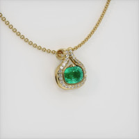 1.06 Ct. Emerald Pendant, 18K Yellow Gold 2