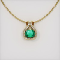 1.07 Ct. Emerald Pendant, 18K Yellow Gold 1