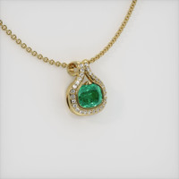 1.07 Ct. Emerald Pendant, 18K Yellow Gold 2