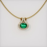 1.08 Ct. Emerald Pendant, 18K Yellow Gold 1