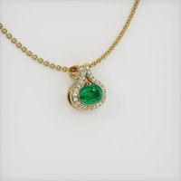 1.08 Ct. Emerald Pendant, 18K Yellow Gold 2