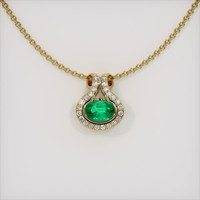 0.80 Ct. Emerald Pendant, 18K Yellow Gold 1