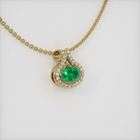 0.80 Ct. Emerald Pendant, 18K Yellow Gold 2
