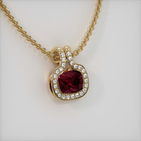 3.89 Ct. Gemstone Pendant, 18K Yellow Gold 2