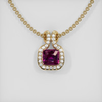 1.02 Ct. Purple Sapphire Pendant, 18K Yellow Gold 1