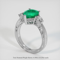 2.09 Ct. Emerald Ring, Platinum 950 2