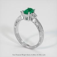 0.75 Ct. Emerald Ring, Platinum 950 2
