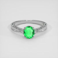 0.60 Ct. Emerald Ring, Platinum 950 1