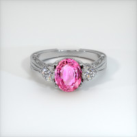 2.09 Ct. Pink Sapphire Ring, Platinum 950 1