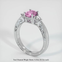 1.41 Ct. Pink Sapphire Ring, Platinum 950 2