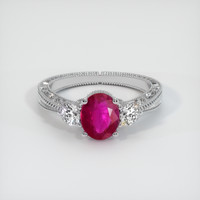 1.24 Ct. Ruby Ring, Platinum 950 1