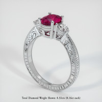 1.24 Ct. Ruby Ring, Platinum 950 2