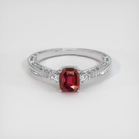 1.12 Ct. Ruby Ring, Platinum 950 1