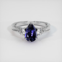1.32 Ct. Violet Sapphire Ring, Platinum 950 1