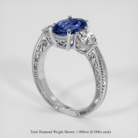 2.25 Ct. Blue Sapphire Ring, Platinum 950 2