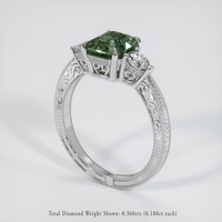 1.85 Ct. Green Sapphire Ring, Platinum 950 2