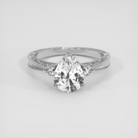 1.64 Ct. White Sapphire Ring, Platinum 950 1