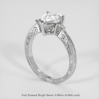 1.64 Ct. White Sapphire Ring, Platinum 950 2