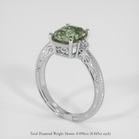 3.35 Ct. Yellowish Green Sapphire Ring, Platinum 950 2