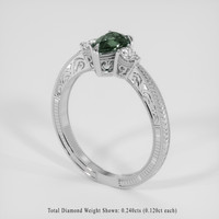 1.00 Ct. Green Sapphire Ring, Platinum 950 2