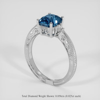 2.11 Ct. Greenish Blue Sapphire Ring, Platinum 950 2
