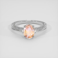 2.02 Ct. Padparadscha Sapphire Ring, Platinum 950 1