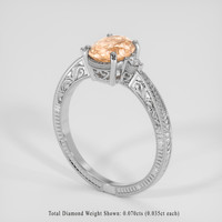 2.02 Ct. Padparadscha Sapphire Ring, Platinum 950 2
