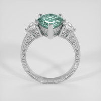 2.44 Ct. Bluish Green Sapphire Ring, Platinum 950 3
