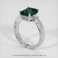 5.52 Ct. Bluish Green Sapphire Ring, Platinum 950 2
