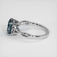 2.41 Ct. Greenish Blue Sapphire Ring, Platinum 950 4